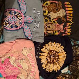 Simply Southern Graphic Tees - Pink, navy Blue, and grey